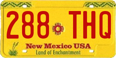 NM license plate 288THQ