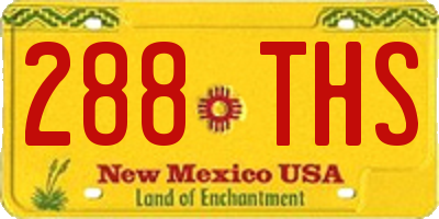 NM license plate 288THS