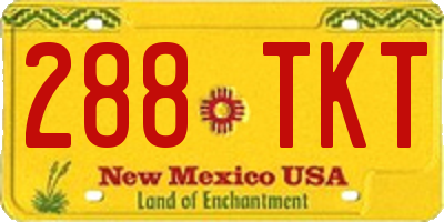 NM license plate 288TKT