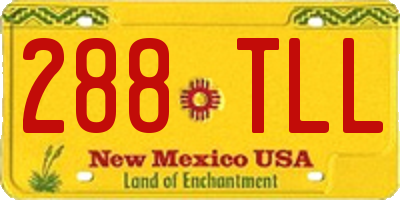 NM license plate 288TLL