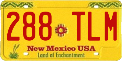 NM license plate 288TLM