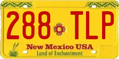 NM license plate 288TLP