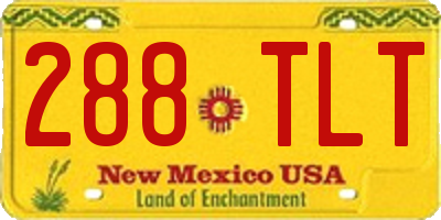 NM license plate 288TLT