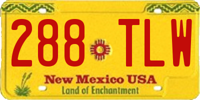NM license plate 288TLW