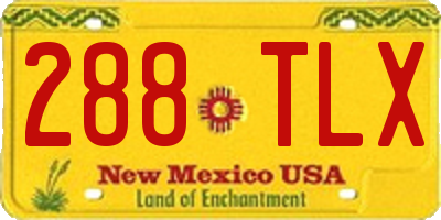 NM license plate 288TLX