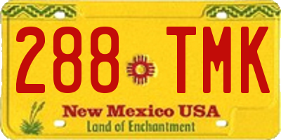 NM license plate 288TMK
