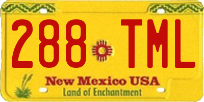 NM license plate 288TML