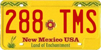 NM license plate 288TMS