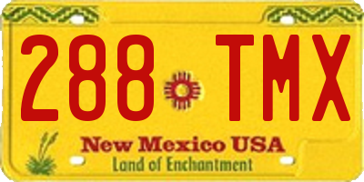 NM license plate 288TMX