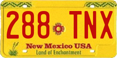 NM license plate 288TNX