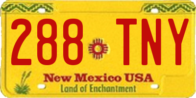 NM license plate 288TNY