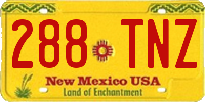 NM license plate 288TNZ