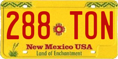 NM license plate 288TON