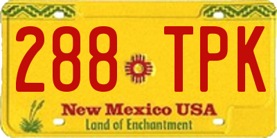 NM license plate 288TPK