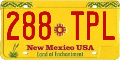 NM license plate 288TPL