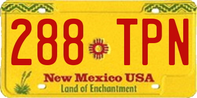 NM license plate 288TPN