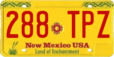 NM license plate 288TPZ