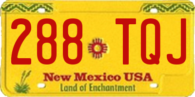 NM license plate 288TQJ