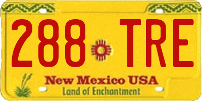 NM license plate 288TRE