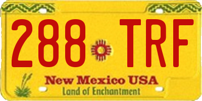 NM license plate 288TRF
