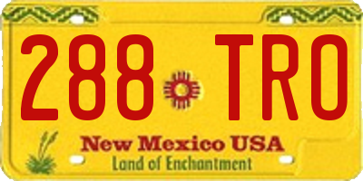 NM license plate 288TRO