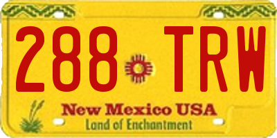 NM license plate 288TRW