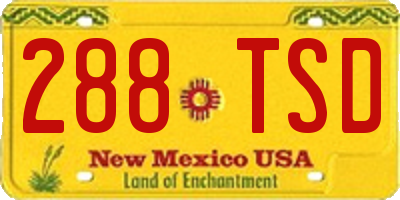NM license plate 288TSD