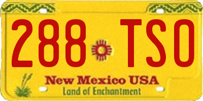 NM license plate 288TSO