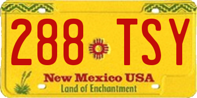 NM license plate 288TSY