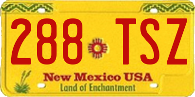 NM license plate 288TSZ