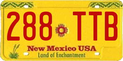 NM license plate 288TTB