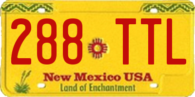 NM license plate 288TTL