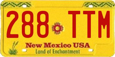 NM license plate 288TTM