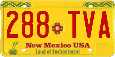 NM license plate 288TVA