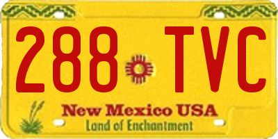 NM license plate 288TVC