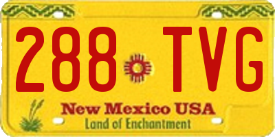 NM license plate 288TVG