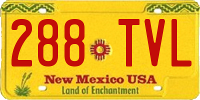NM license plate 288TVL