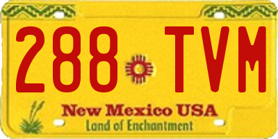 NM license plate 288TVM