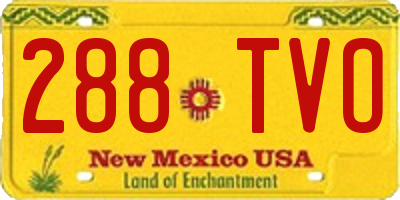 NM license plate 288TVO