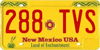 NM license plate 288TVS