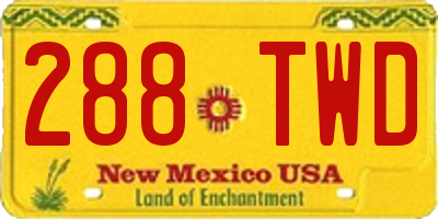 NM license plate 288TWD