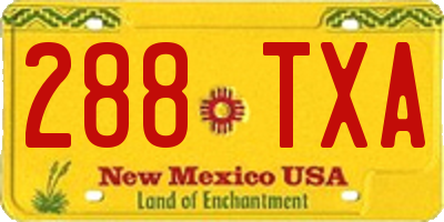 NM license plate 288TXA