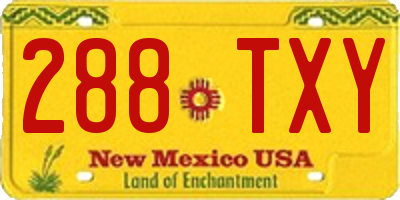 NM license plate 288TXY