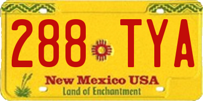 NM license plate 288TYA