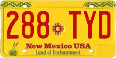 NM license plate 288TYD