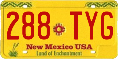 NM license plate 288TYG