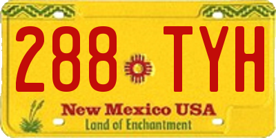 NM license plate 288TYH