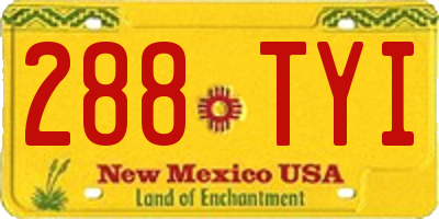 NM license plate 288TYI