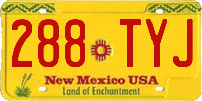 NM license plate 288TYJ