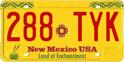 NM license plate 288TYK
